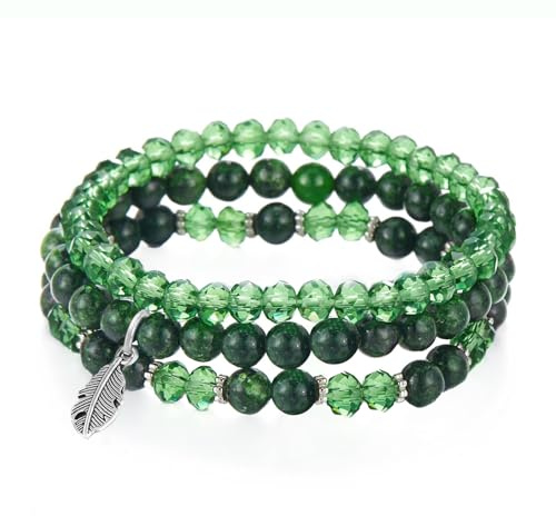 GoPaw Perlenarmband Stretch Damen Armband, Kristall Stretch Damen Armband Mehrschichtiges Boho Armbander für Frauen Geburtstagsgeschenk