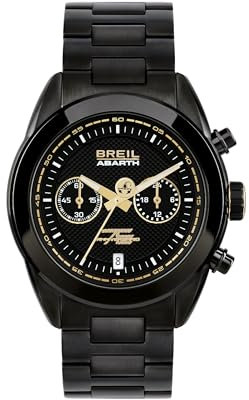 Breil Uhr Herren Abarth Ziffernblatt SCHWARZ Bewegung Chrono Quartz e Nicht VERWEISBAR Stahl SCHWARZ TW2093