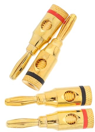 TOBBOMEY 4 Uds Cable De Altavoz Adaptador De Enchufe Cable Coaxial Altavoces Conector RCA Chapado En Oro Coaxial A RCA Audio Banana Plug Conectores De Enchufe De Altavoz Banana Audio De