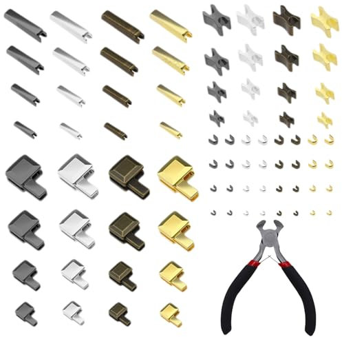 80 Stück Reißverschluss Reparatur+Zange Set #3#5#8#10,Reisverschluss-Reparaturset für Reißverschlüsse Ersatzzipper Mit Installieren Sie Zangen,Reisverschluss-Zipper Ersatz(Gold Silber Schwarz Bronze)