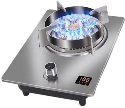 Cuisinière À Gaz Avec 1 Brûleur, Cuisinière À Gaz En Acier Inoxydable, Minuterie À Feu Élevé À Neuf Cavités De 7,2 KW, Portable En Extérieur Et En Intérieur,For À Domicile(NG)