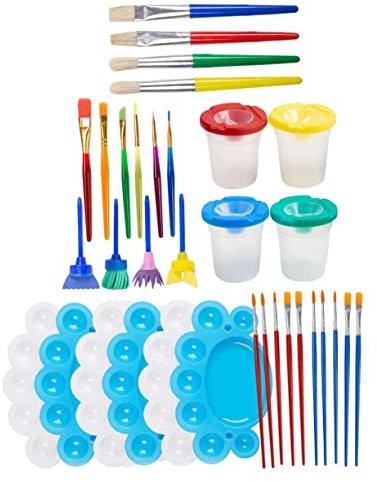 STOBOK 34 Stück Kinder Malset mit Nylonpinsel und Kunststoffgriff Praktische Aquarellpinsel für Ölgemälde Leicht zu Tragen für Aquarellmalerei und Selbstgemacht Kunsthandwerk