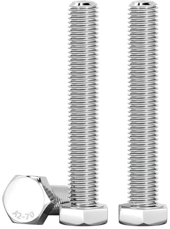 Drenky Bullone Esagonale M8 Acciaio Inossidabile A2 V2A M8 x 100mm Vite a Testa Esagonali DIN 933 Bulloni per Riparazione Mobili, Assemblaggio Auto e Macchinari, Argento, 10 Pezzi