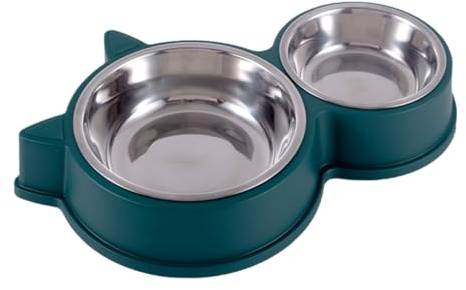 Abaodam 1 lot de gamelles en forme de chat avec double gamelle avec couleur aléatoire, facile à nettoyer et design antidérapant pour chats et chatons