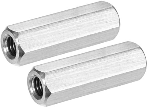 M METERXITY 2-Pack 3/8-16 UNC Hex Coupling Nuts, 1.97 Length