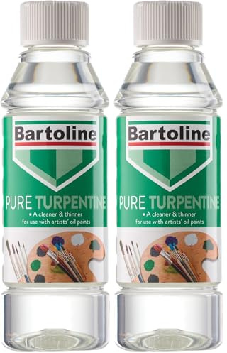 Bartoline Pure Turpentine 250ml – Natural Solvent for Oil Paint Thinning & Cleaning (Pack of 2)
