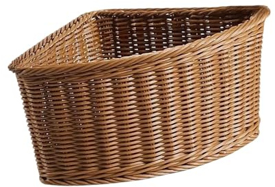 Colcolo Cesta de Almacenamiento de Esquina para Decoración del Hogar, Canasta de Almacenamiento Triangular Multiusos Decorativa, de Ratán Sintético para Sala de Estar, Radio 26.5 Cm