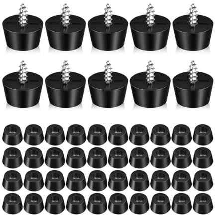 IWOWHERO 100 Pieces Rubber Furniture Feet Pads Anti-Skid Table Levelers Shock Absorber Wedges 11x9x6mm for Chairs Desks Electronics Furniture Legs Protection