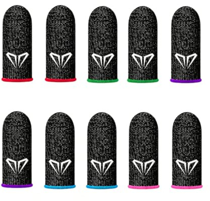 5 Paires Manchons pour Doigts Gaming Accessoire Telephone Finger Sleeve | Haute sensibilite tactile, materiau respirant anti transpiration, confort elastique sans couture, compatibilite universelle