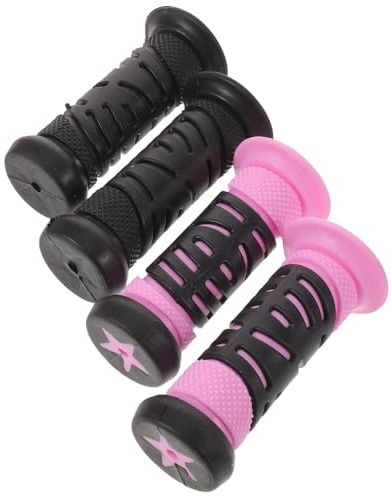 TOKIDNY 2 Par Barncykelhandtag i Gummi Ergonomiska Halkfria Grepp i Rosa Svart för Barncyklar och Scootrar Passform och Känsla för Säker Utomhuslek