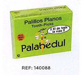 Palabedul Palillo Plano de Toda la Vida 20 Cajas de 600 Palillos Cada una