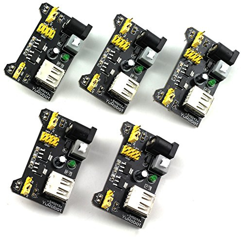 ZYAMY 5pcs MB102 Breadboard Power Supply Module 3.3V 5V for Solderless Bread Board DIY Voltage Regulator