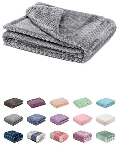 Fuzzy Blanket or Fluffy Blanket for Baby, Soft Warm Cozy Coral Fleece Toddler, Infant or Newborn Receiving Blanket for Crib, Stroller, Travel, Decorative (28Wx40L, XS-Flint Gray)