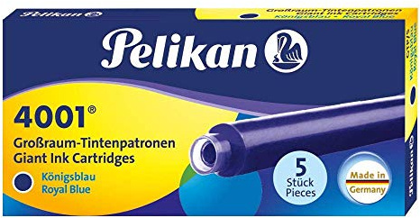 Pelikan 310748 Großraum-Tintenpatrone 4001, königsblau, 5 Patronen in Faltschachtel (3)