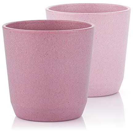 Reer Growing Becher 2er Set nachhaltiges Kindergeschirr nachhaltiger Rohstoff melaminfrei, rosa