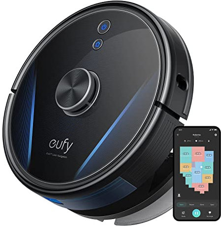 eufy by Anker RoboVac LR30 Hybrid Aspirateur Robot Laveur, Aspiration Ultra Puissante 3 000 Pa, Navigation Laser iPath™, Cartographie Multi-étages, Réservoir d’Eau contrôlable, Compatible Alexa