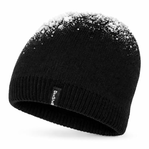 DexShell Waterproof Beanie for Men & Women – Windproof Fleece-Lined Knit Hat with Porelle Membrane for Cold Weather & Outdoor Use, Black Solo, S/M (56-58cm)