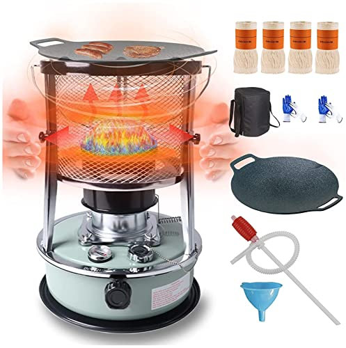 4.5 L Petroleumheizung Für Innenräume, Mobile Heizung Ohne Strom, Mit 4 Dochten Und Aufbewahrungstasche, Höhenverstellbar 34-46cm, Petroleumofen Camping, Für Zeltheizung Kochen Eisfischen Kochen