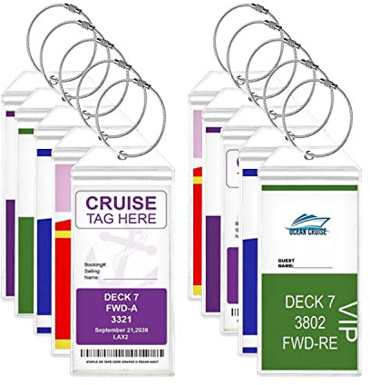 AHRITA 10 Stück kofferanhänger kreuzfahrt Transparent Wasserdicht, Adressanhänger Koffer, Gepäckanhänger Kofferanhänger, Kofferschilder Anhänger