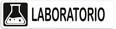 Becral® - Señal adhesiva de PVC LABORATORIO | Placa puerta PVC BLANCO | Señal informativa | Cartel Puerta 200X50mm