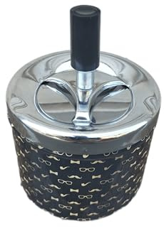 Cendrier Vintage Cendrier en métal rotatif autonettoyant, pour cigarettes, cendrier d'extérieur pour voiture, fumeurs, table fermée coupe-vent avec couvercle anti-odeur cigarettes (4)