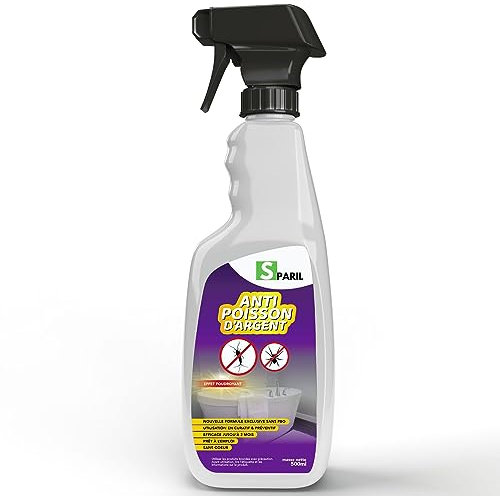 Spray Anti Poisson D’argent Et Anti Araignée, 500 Ml. Produit Insecticide Puissant. Piège Barrage Aux Insectes Qui Attrape Et Stop Les Nuisibles De Façon Rapide Et Efficace Dans Toute La Maison.