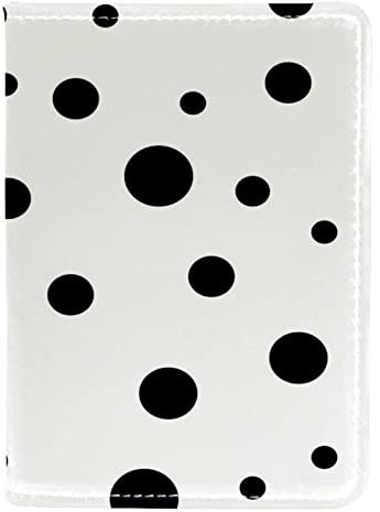 Reisepasshülle für Damen und Herren, Reisepasshülle, Reisepasshülle, Reisedokumente, Organizer, gepunktet, Schwarz / Weiß, Mehrfarbig, 10x14cm/4x5.5 in