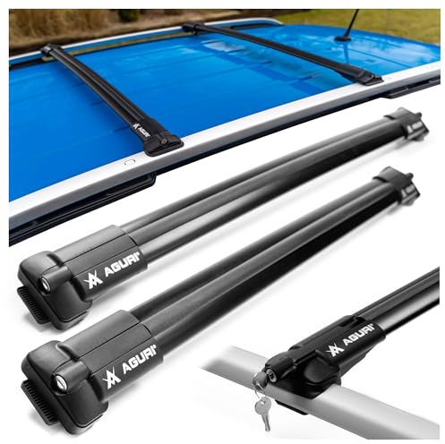 AGURI Prestige II | Kompatibel mit KIA Stonic 2017+ | Dachgepäckträger Dachträger | Geeignet zur Befestigung von Dachboxen, Fahrradträger, Leiter | Robuste Konstruktion aus Alu | TÜV