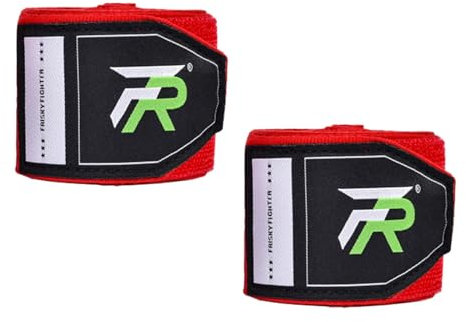 JISADER 2 x Boxbandagen, Kickbox-Handbandagen, Boxhandschuhe, Kampfsportbandagen, Boxbandagen für Muay-Thai-Fitnessstudio, Rot
