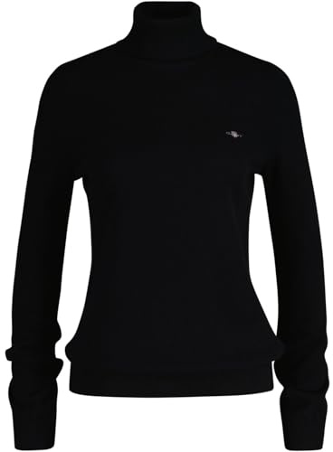 GANT Extrafin lammull rullkrage, svart, XL