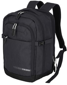Travelite Handgepäck Rucksack, RyanAir Maße, KICK OFF, Laptop Rucksack 13 Zoll, Praktischer Rucksack mit Dehnfalte + Aufsteckfunktion, 40 cm, 20-23 Liter