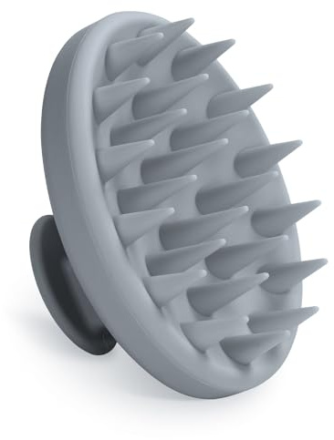 Meartchy Silicone Scalp Massager, Scalp Scrubber for Hair Growth with Soft Bristles, Scalp Exfoliator Brush Dandruff Removal Shampoo Brush for Wet Dry Scalp Care (Grey)