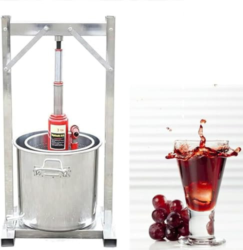 Obstpresse, 12 l Edelstahl-Handpresse, Saft-Wein-Trenner, Zitronen-Zitruspresse, Entsafter, langsamer Extraktor, Küchengemüse-Pressmaschine
