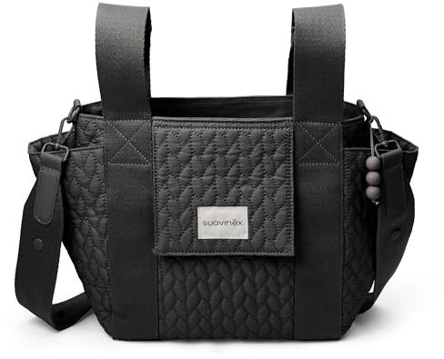 Suavinex, Bolso Maternidad, Bolso Organizador para el Carrito del Bebé tipo Panera, Con Asas Ajustables al Carrito, Cierre de Cremallera, Compacto y de Gran Capacidad, con Bolsillos Interiores