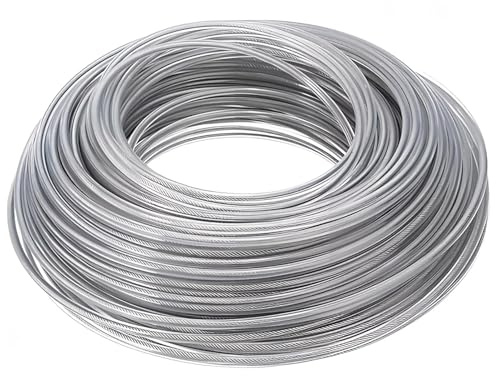 FRAOMHFW Fil d'acier en Nylon 2.4/2.7/3.0/4.0mm x 15m, Ligne de Coupe-Herbe, débroussailleuse, Corde de Coupe, Ligne de Coupe en Acier for pelouse(4.0mm 15m(1pcs))