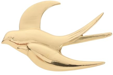 Alipis Decorazione da Parete Rondine in Ottone Dorato, Scultura Murale Elegante e Minimalista, per Camera da Letto e Soggiorno