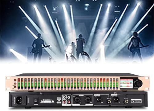 COYEUX 31-Band Digital Equalizer, 16 Preset Effects Spectrum Analyzer, Stereo Graphic Audio EQ, Automatic Noise Reduction, 1U Rack Mount, for Recording Studio