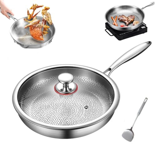 Siraat Pure Titanium Pan Pro Poêle à frire antiadhésive et non toxique, sans PTFE et PFOA, résistante aux rayures, chauffe rapidement, compatible avec toutes les cuisinières (28 cm)