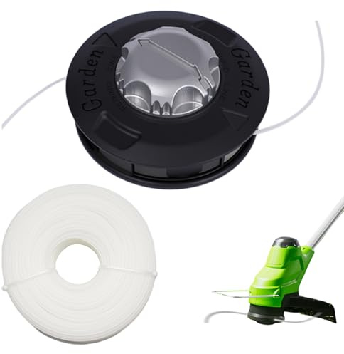 SilverChry Cortacésped Cabezal de Corte, con Rosca Izquierda M10, Cabezal Roscado Easy Load&Go Es Adecuado para Cortadoras de Césped de Nailon de 2,4 Mm y 30 m (Color de Cuerda Aleatorio) (Negro)