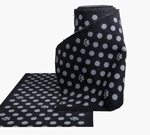 Stop Muddy Paws Dog Runner | Custom Length, By The Metre Floor Protection, Stops Dirt and Mud | Non-Slip, Absorbent, and Machine Washable | Dotty Grey
