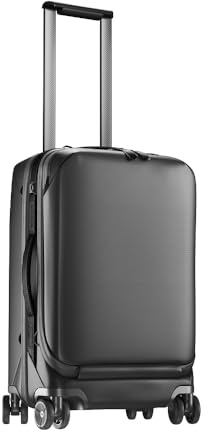 Peak Design Roller Pro Carry-On, Black, Expandable Small Suitcase with Wheels, Carbon Fiber Handle, Drawbridge Opening, Hybrid Soft/Hard Shell, Custom Hardware, Fits XL Camera Cube or Packing Cubes
