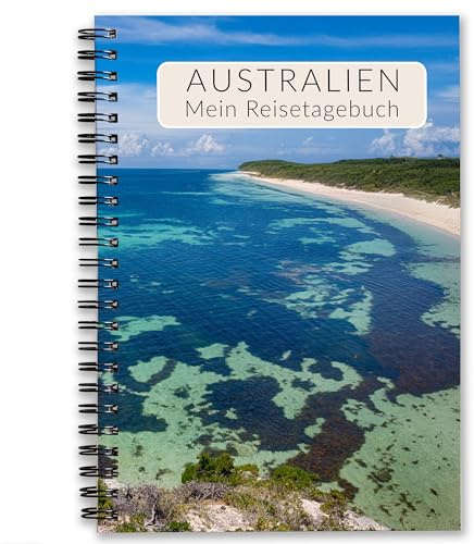 Calmondo Reisetagebuch Australien Notizbuch | Tagebuch Reiseplaner Travel Book | individuelles Reise-Geschenk für Work & Travel Auslandssemester uvm | Ringbuch | DIN A5 für 3 Wochen