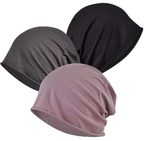 poraceous 3 Pezzi Turbante, Turbante Donna, Cappello in Cotone Chemio, Copricapo Chemioterapia Unisex, Chemo Headscarf Leggero Traspirante, per Chemio in Caso Cancro Perdita di Capelli
