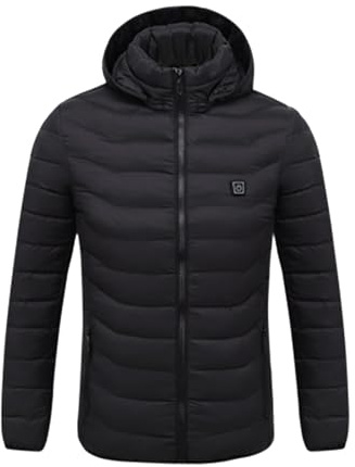 Générique Veste Chauffante Femme Vestes De Randonnée Manteau Chauffant Femme Manteau Doudoune Chauffante Veste Capuche Hiver Chaud pour Motocycle Ski Camping Chasse en Plein Air (Black, M)