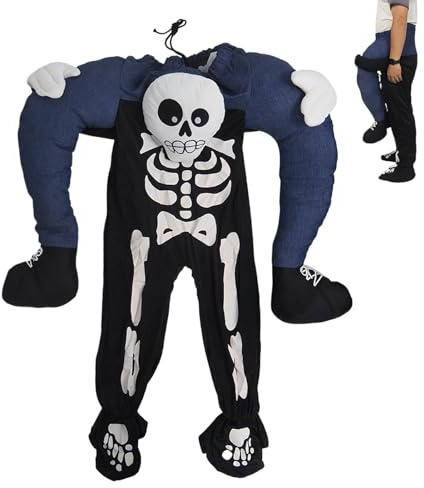 Halloween Kostym Rolig Utklädnad Cosplay Outfit | Halloweenfest Skelettdräkt för Kvinnor Män Äldre Vänner Familj Födelsedag Drama Fest Samling Show Maskerad Halloween fest