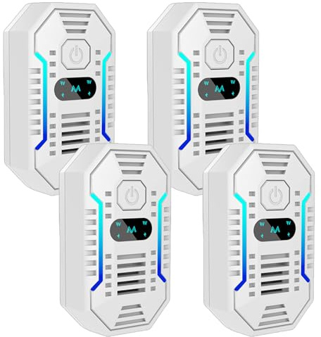 Ultraschall Schädlingsbekämpfer, 4 Stück Elektronische Insektenschutzmittel & Mäuseabwehr Mäusevertreiber Ultraschall, Pest Control Repeller für Moskito, Kakerlake, Mäuse, Spinnen, Fliegen