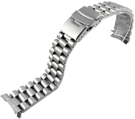 ROUHO Rostfritt Stål Klockarmband 22mm Metallarmband Ersättningsband Massivt Böjt Ändstycke Länkarmband för Seiko SRPA21/SRP777/SRPC25/SRP773 - A4