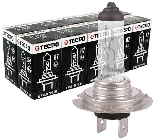 TecPo 10 x Ampoules H7 halogène Premium Kit d'ampoules 12 V 55 W PX26D Télécommande Lampe Voiture Feux de Croisement Phare Lampe Feux Anti-Brouillard