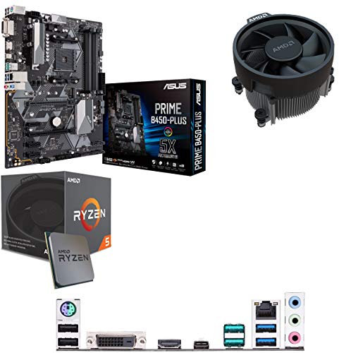 Components4All AMD Ryzen 5 2600X 3.6GHz (Turbo 4.2GHz) Six Core Twelve Thread CPU, ASUS PRIME B450-Plus Motherboard Pre-Built Bundle NO RAM