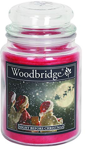 Woodbridge Große Duftkerze im Glas mit Deckel | Night before Christmas | Duftkerze Weihnachten | Kerzen lange Brenndauer | Raumduft für Zuhause | Kerze 2 Docht